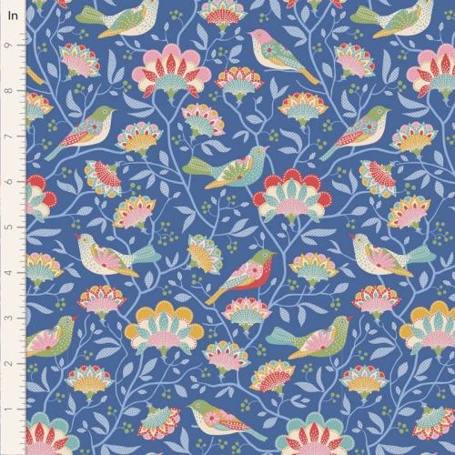 Tilda Patchwork Stoff Baumwolle - Jubilee - Bird Tree Blue